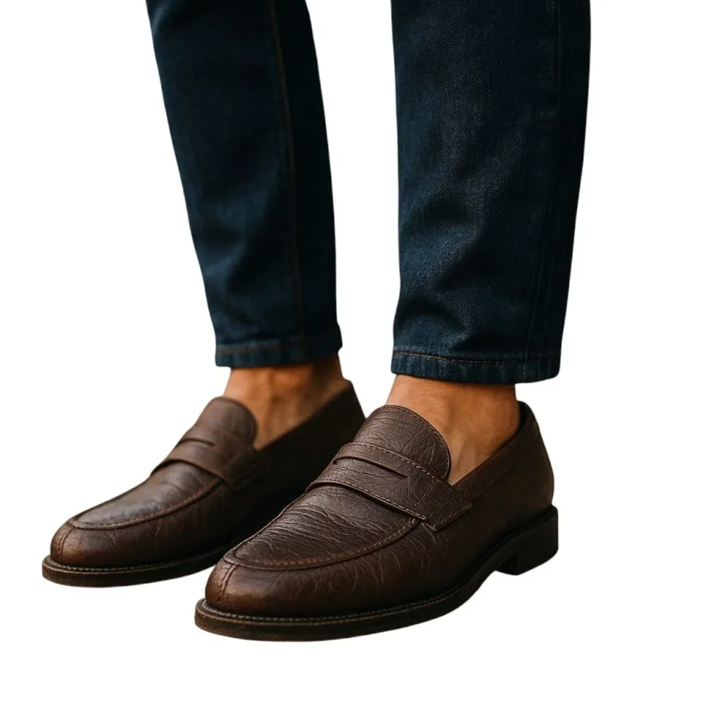 Ermenegildo Zegna COUTURE Lambskin Goodyear Constructed‎ Split Toe Loafer